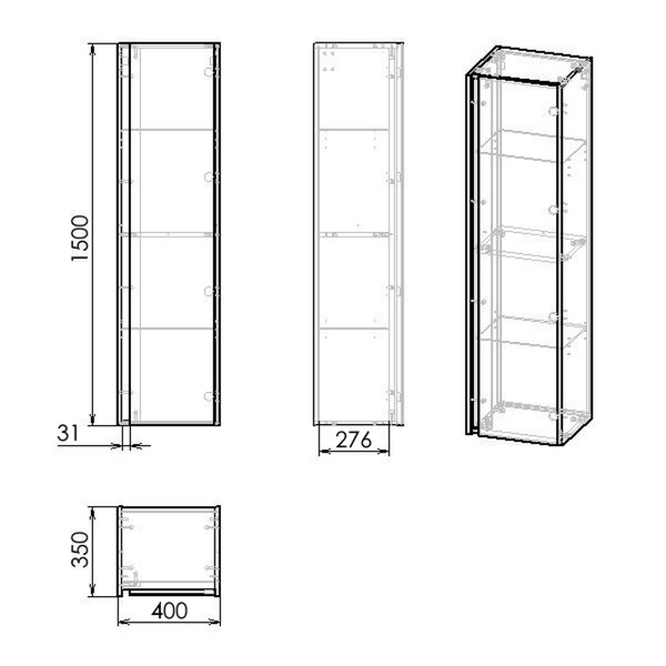 Пенал для ванної кімнати IMPRESE BLATNA 150x40 f3283Dr 76752 фото