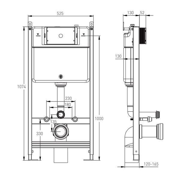 Інсталяція для унітазу з кнопкою IMPRESE i-FRAME i1220W, білий 100198 фото