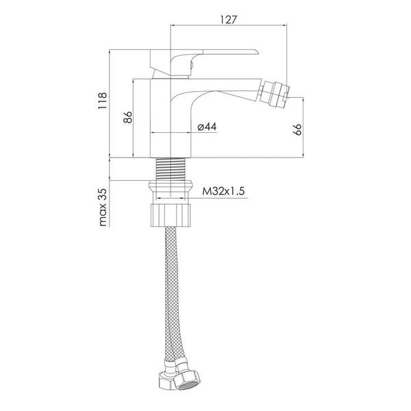 Змішувач для біде IMPRESE ARIA f03107510AA, чорний 84219 фото