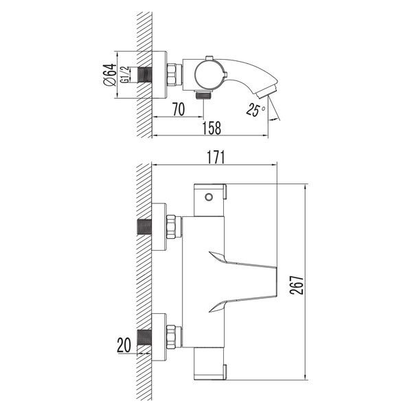 Змішувач для ванни IMPRESE KUCERA f03203410AB, чорний 93781 фото