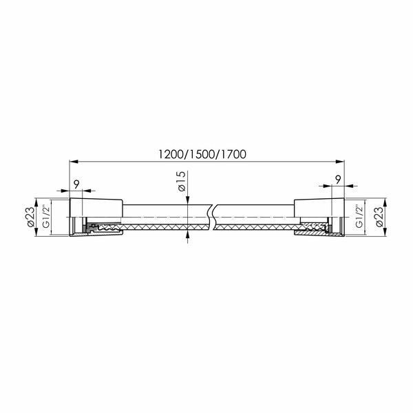 Шланг для душа 1700 мм IMPRESE LSR f03600110AJ, чорний матовий 93850 фото
