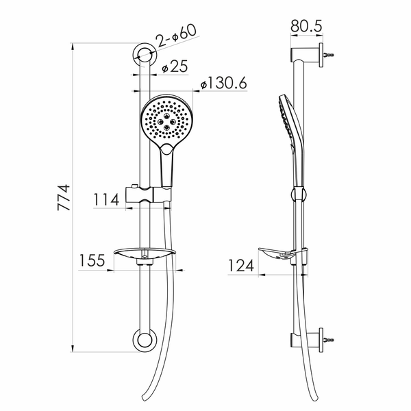 Гарнітур душовий IMPRESE SPR370 f03800110DR, чорний 84178 фото