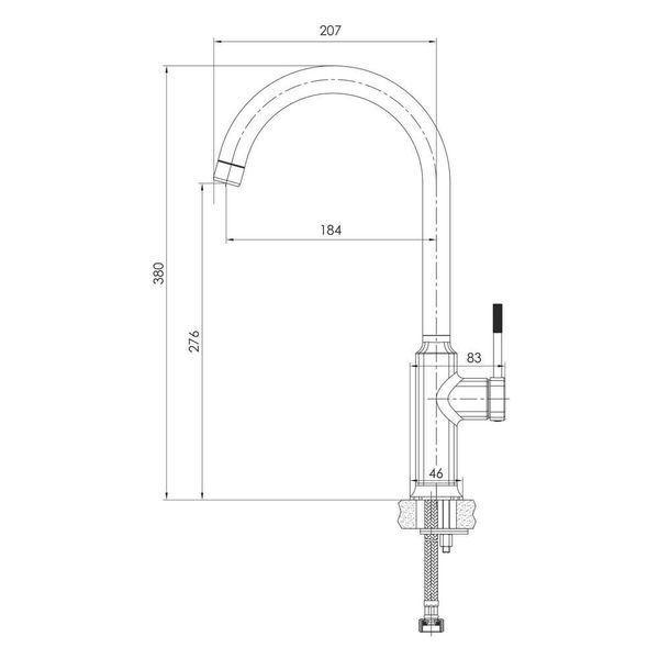 Змішувач для кухні IMPRESE BRENTA ZMK091908150, графіт 74816 фото
