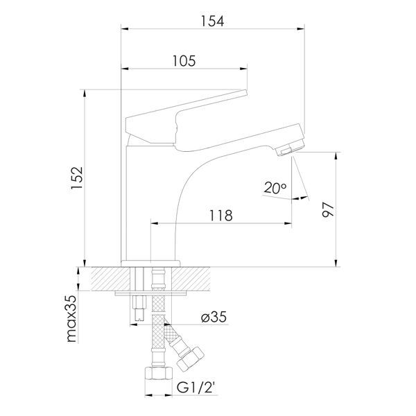 Змішувач для умивальника IMPRESE RUBIN f03509901CA 92742 фото