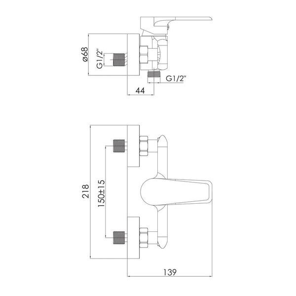 Змішувач для душу IMPRESE ARIA f03307510AA, чорний 84217 фото