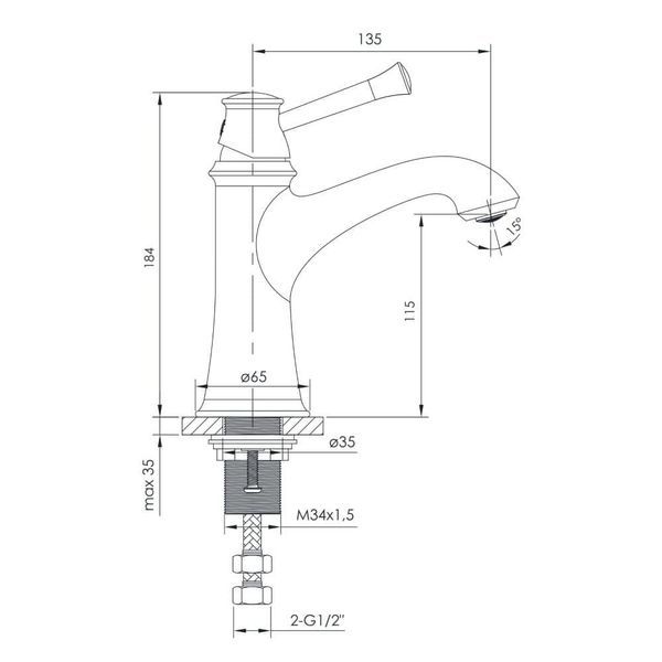 Змішувач для умивальника IMPRESE PODZIMA LEDOVE ZMK01170101 56579 фото