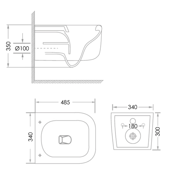 Унітаз підвісний безобідковий з круговим змивом IMPRESE LEDEC c06312603 102015 фото