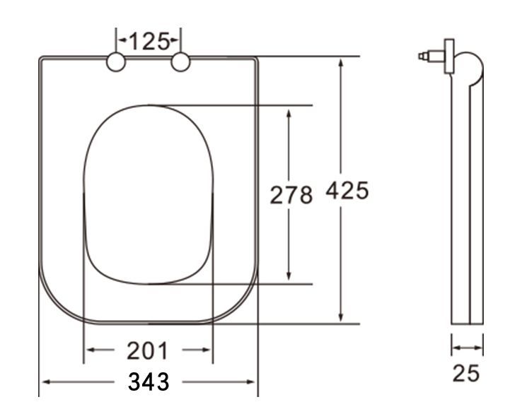 Сидіння для унітазу slim slow-closing IMPRESE KUBIK c06810233TW(3) 97546 фото