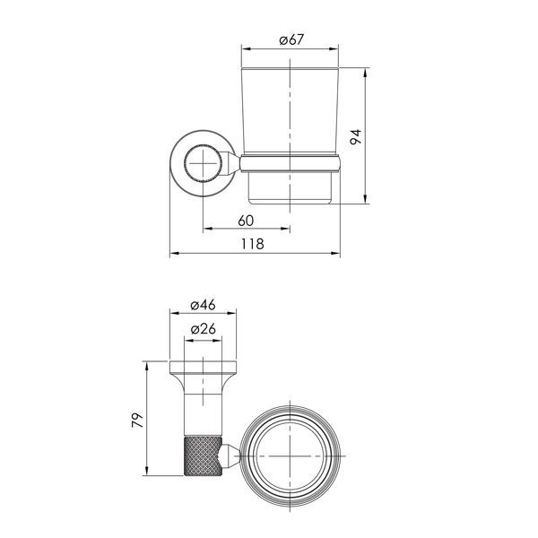 Стакан для ванної кімнати IMPRESE BRENTA ZMK091908230, графітовий 71194 фото