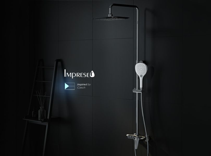 Душова система зі змішувачем IMPRESE BILA DESNE T-10303SQ, хром 82713 фото