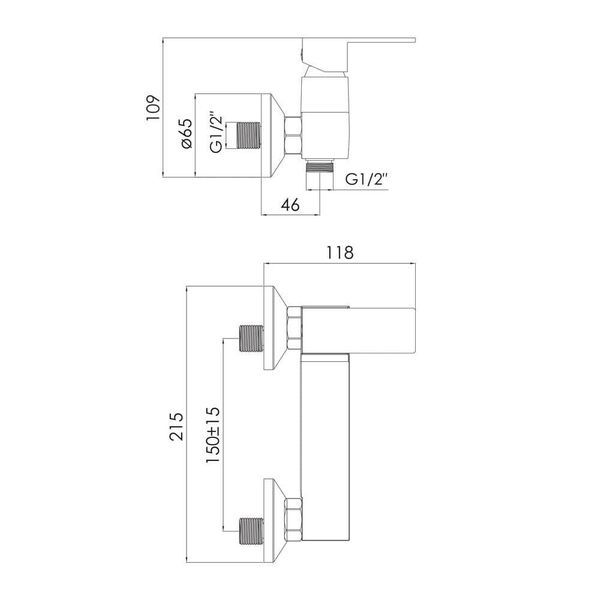 Змішувач для душу IMPRESE KARLOV f03307601AA, хром 84274 фото