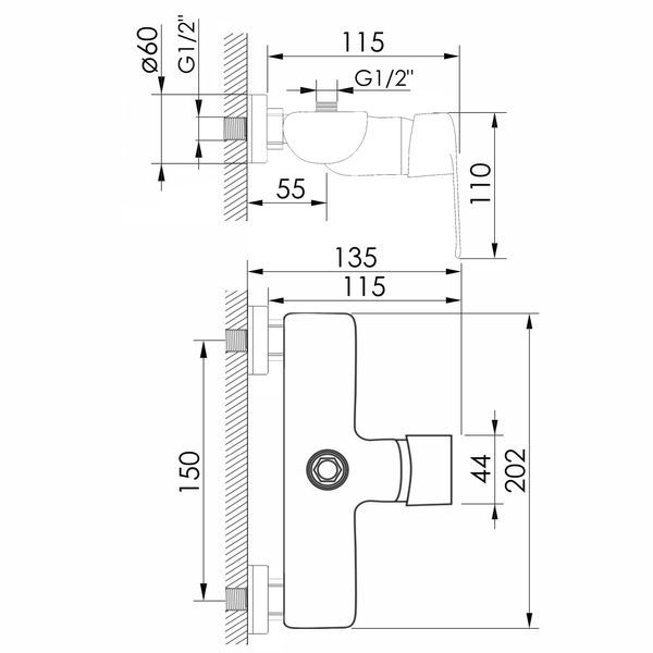 Змішувач для душу IMPRESE SAFIR f03308101AA 88315 фото