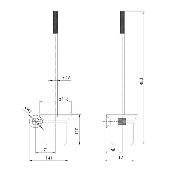 Щітка для унітаза IMPRESE BRENTA ZMK071901260, хром 71205 фото