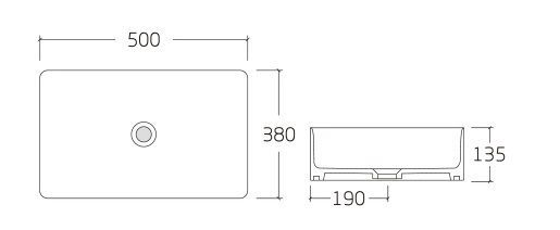 Умывальник накладной 50 см IMPRESE i-FORM С06010603-11 95372 фото