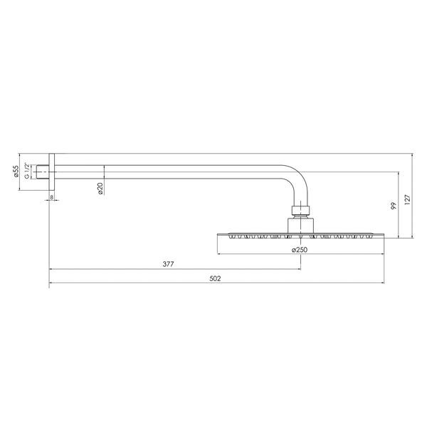 Лійка верхнього душу IMPRESE BRENTA ZMK091908101, графіт 68973 фото