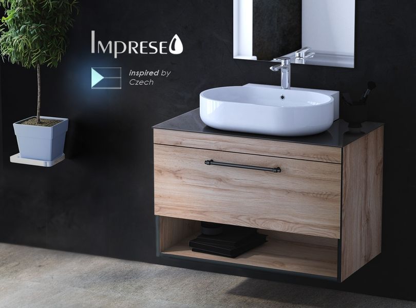 Тумба з умивальником IMPRESE BLACK EDGE f32119OK, дуб 81844 фото