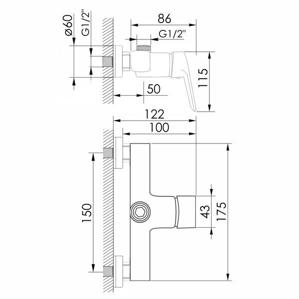 Змішувач для душу IMPRESE KRASA f03308601AA 88320 фото