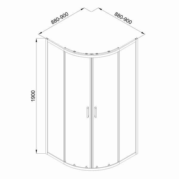 Душевая кабина угловая 90x90 IMPRESE SKALA s09806091GR 95136 фото