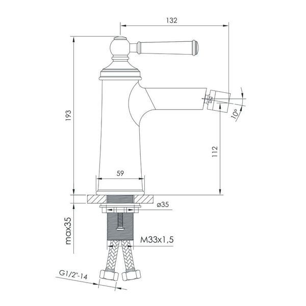 Змішувач для біде IMPRESE HYDRANT ZMK031806070 60378 фото
