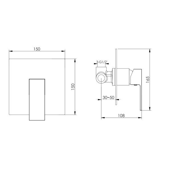 Змішувач прихованого монтажу 1 функція IMPRESE JUDIT f04610801AB 94672 фото