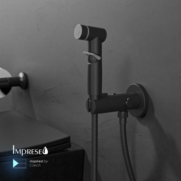 Гігієнічний душ зі змішувачем IMPRESE KUCERA f03703410AA, черный матовый 93706 фото